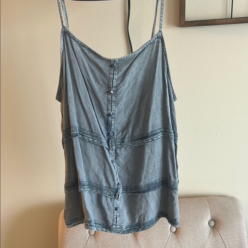 Blue Buttoned Relaxed Camisole